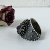 SIlver ring| unique design | natural stones | purple stone