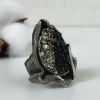 Black stone ring | golden stone ring| sterling silver | designed by Shahinian jewelry