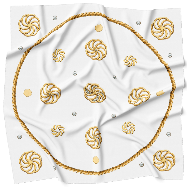 Armenian Eternity symbol silk scarf / Arevakhach