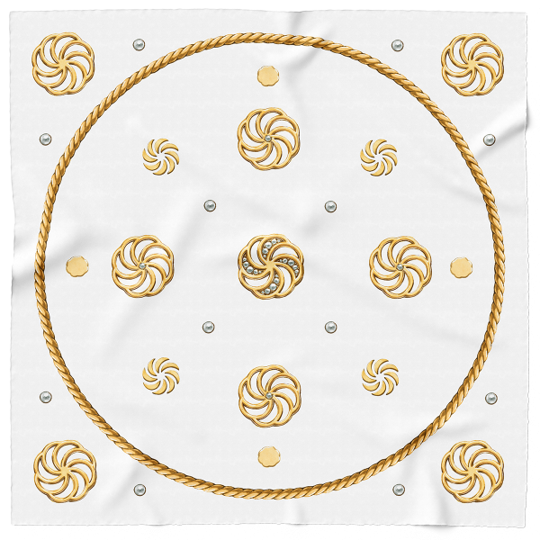 Armenian Eternity symbol silk scarf / Arevakhach