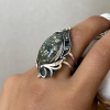 Sterling silver ring with natural agate gemstone | designed by Shahinian jewelry