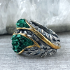 24K gold plated silver and raw malachite by Shahinian jewelry