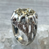 24K Gold Plated Pyrite Silver Ring