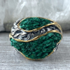 24K gold plated silver and raw malachite by Shahinian jewelry