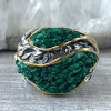 24K Gold Plated Silver Malachite Jewelry Set