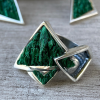 Silver triangle | natural green malachite | unique jewelry by Shahinian studio