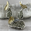 24K gold plated silver gift | autumn leaves | natural gemstone pyrite