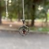 "Pomegranate In The" Heart Silver Necklace