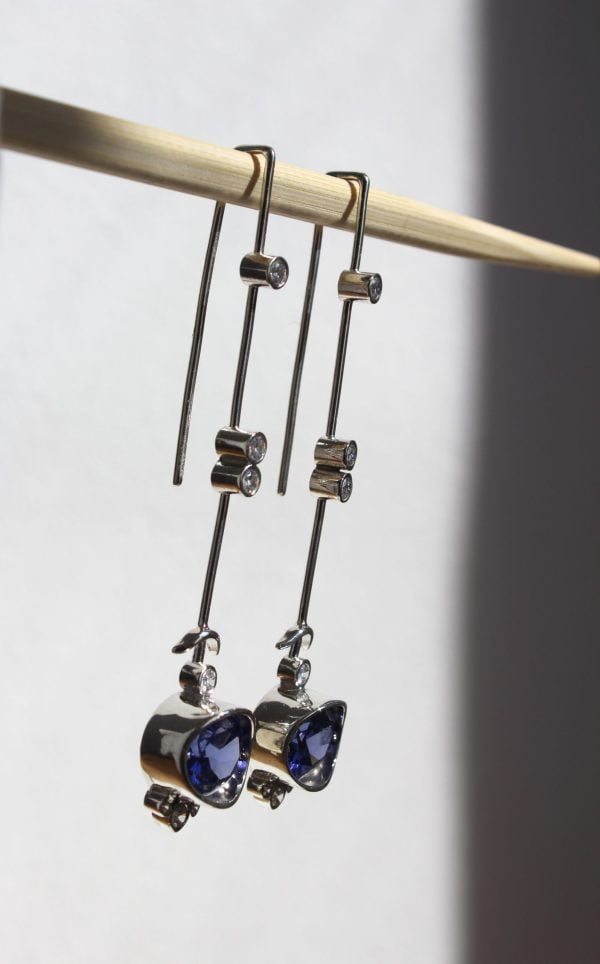 Dangle Zircon Earrings ” Spark”