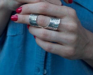 Sterling silver full finger ring “Garuna”
