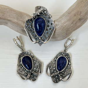 Blue stone silver jewelry | Best Christmas gift