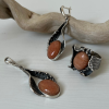 Sterling Silver Peach Stone Jewelry Set