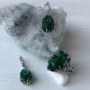 Sterling Silver Velvet Malachite Jewelry Set