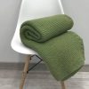 Wool Throw Blanket-Moss Green