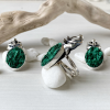 Sterling Silver Velvet Malachite Jewelry Set