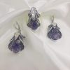 silver jewelry with natural amethyst