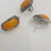 silver jewelry with natural amber