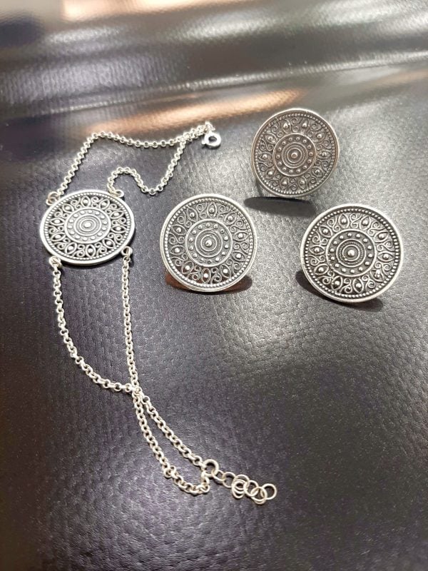 Ornate Sterling Silver Jewelry Set