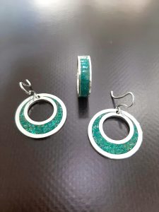 silver jewelry natural turquoise handmade