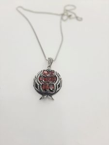 silver pomegranate pendant