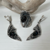 "Butterfly" Sterling Silver and Black Carborundum Jewelry Set