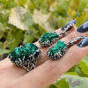 Sterling Silver Velvet Malachite Jewelry Set