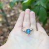 Turquoise gemstone ring STERLING SILVER 925 , Armenian delicate ring