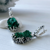 Sterling Silver Velvet Malachite Jewelry Set