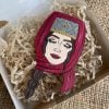 "Armenian Girl" Wooden Brooch