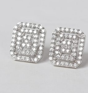 14K white gold diamond earrings