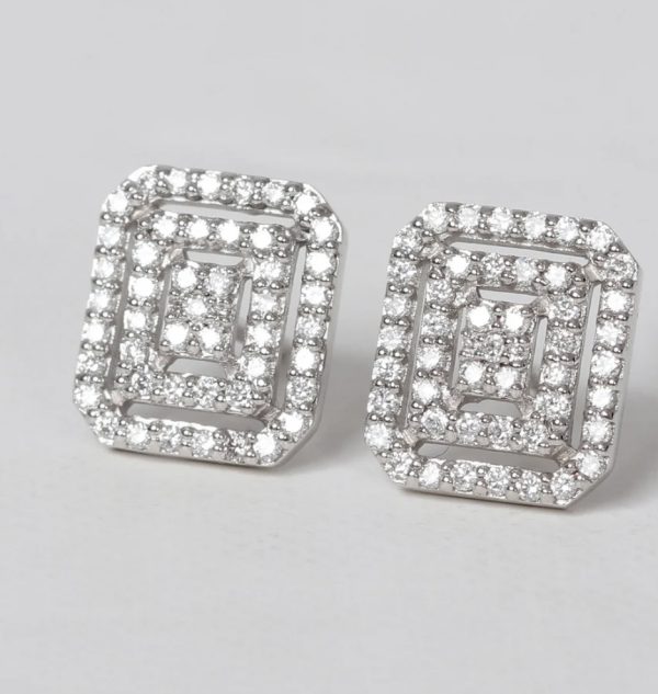 14K white gold diamond earrings