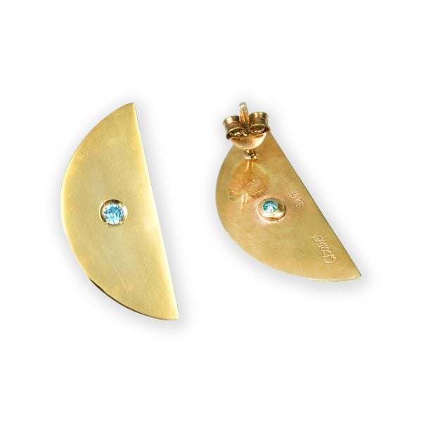 Gold-Plated Blue Zircon Earrings