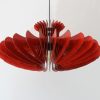 red Wood Pendant Light, Modern Chandelier Lighting, Hanging Dining Lamp, Ceiling Light Fixture, Minimal Contemporary Ceiling Light Fixture