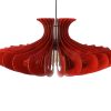 red Wood Pendant Light, Modern Chandelier Lighting, Hanging Dining Lamp, Ceiling Light Fixture, Minimal Contemporary Ceiling Light Fixture