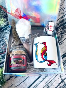Armenian Gift Box, Bird Letter Mug, Holiday Gift, New Year Gift, Alphabet, Initial Letter
