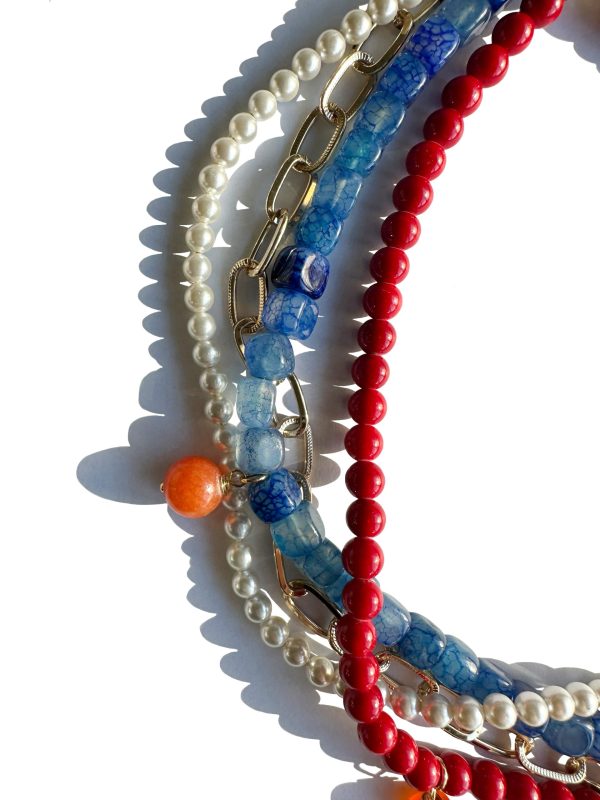 Tricolor Necklace with Natural Gems