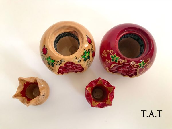 Wooden Pomegranate Spice Container