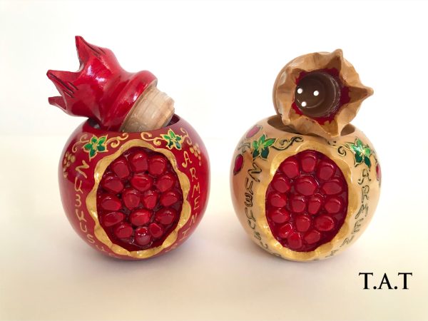 Wooden Pomegranate Spice Container