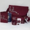 Maroon Accessories Set with Armenian Bird Letter "A"