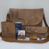 Brown accessories set with Armenian birdletter A