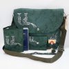 Green accessories set with Armenian birdletter A
