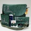 Green accessories set with Armenian birdletter A