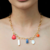 Tricolor Necklace with Natural Gems