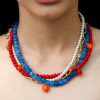 Tricolor Necklace with Natural Gems