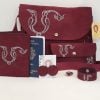 Maroon Accessories Set with Armenian Bird Letter "M"