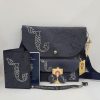 Blue accessories set with Armenian birdletter N