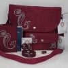 Maroon Accessories Set with Armenian Bird Letter "N"