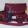 Maroon accessories set with Armenian birdletter N