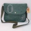 Green handmade bag with Armenian birdletter O