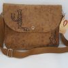 Brown handmade bag with Armenian birdletter V